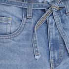 Girls' Buttoned Jeans, Mid Blue, small image number null