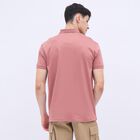 Men's Dusty Rose Cotton Polo Neck Classic T-Shirt, मूँगा (कोरल), small