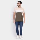 Men's 100% Cotton Round Neck Half Sleeves T-Shirt , Khaki, small