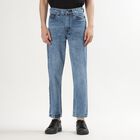 Men's Stonewashed Blue Straight Fit Five Pocket Jeans, Light Blue, small image number null