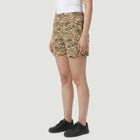 Women's Beige Regular Fit Animal Print Shorts, गहरा पीला, small