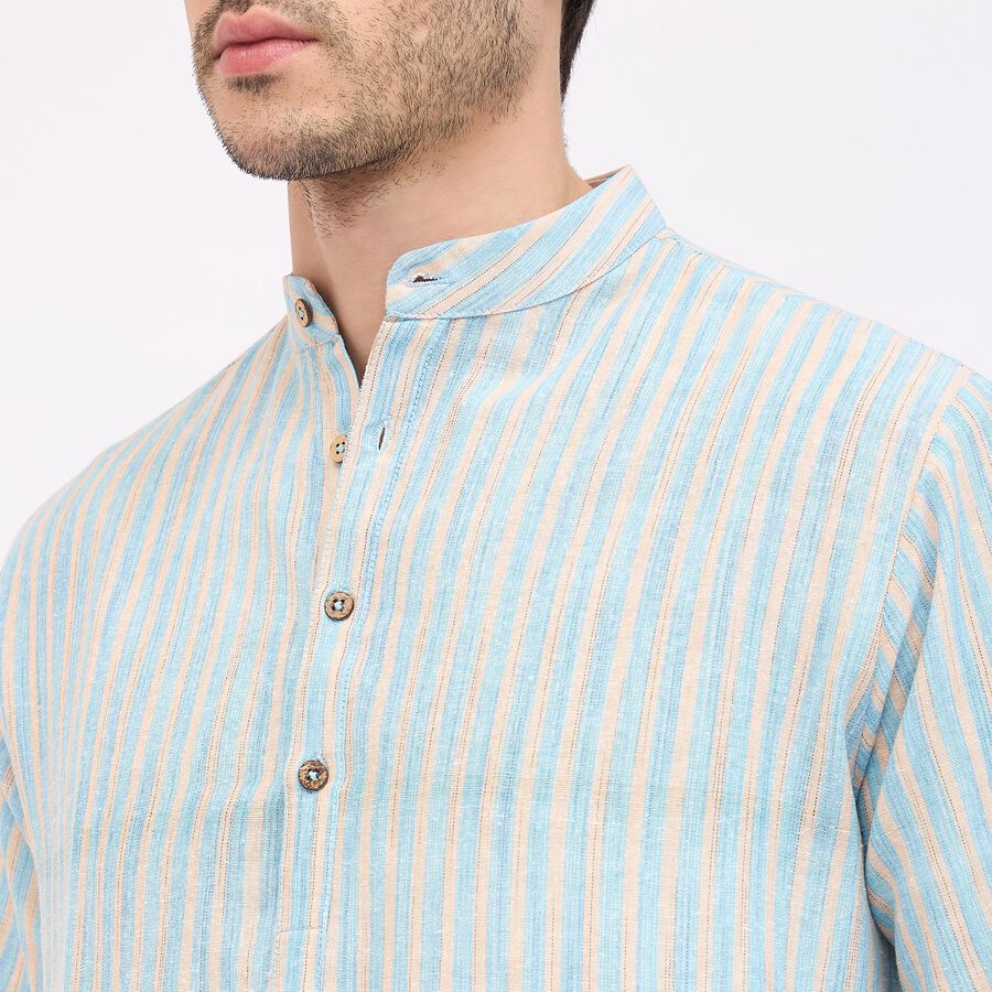 Men's Mandarin Collar Kurta, Light Blue, large image number null
