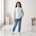 Girls' Mint Green Stand Collar Puffer Jacket, Light Green, small