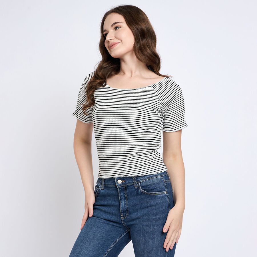 Ladies'  Crop  Top, Black, large image number null