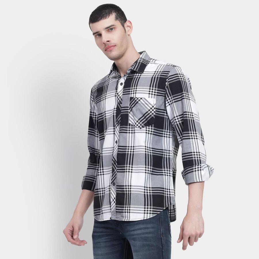 Men's 100% Cotton Casual Shirt , Black, large image number null