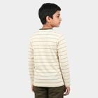Boys' Off White Round Neck Regular T-Shirt, Off White, small