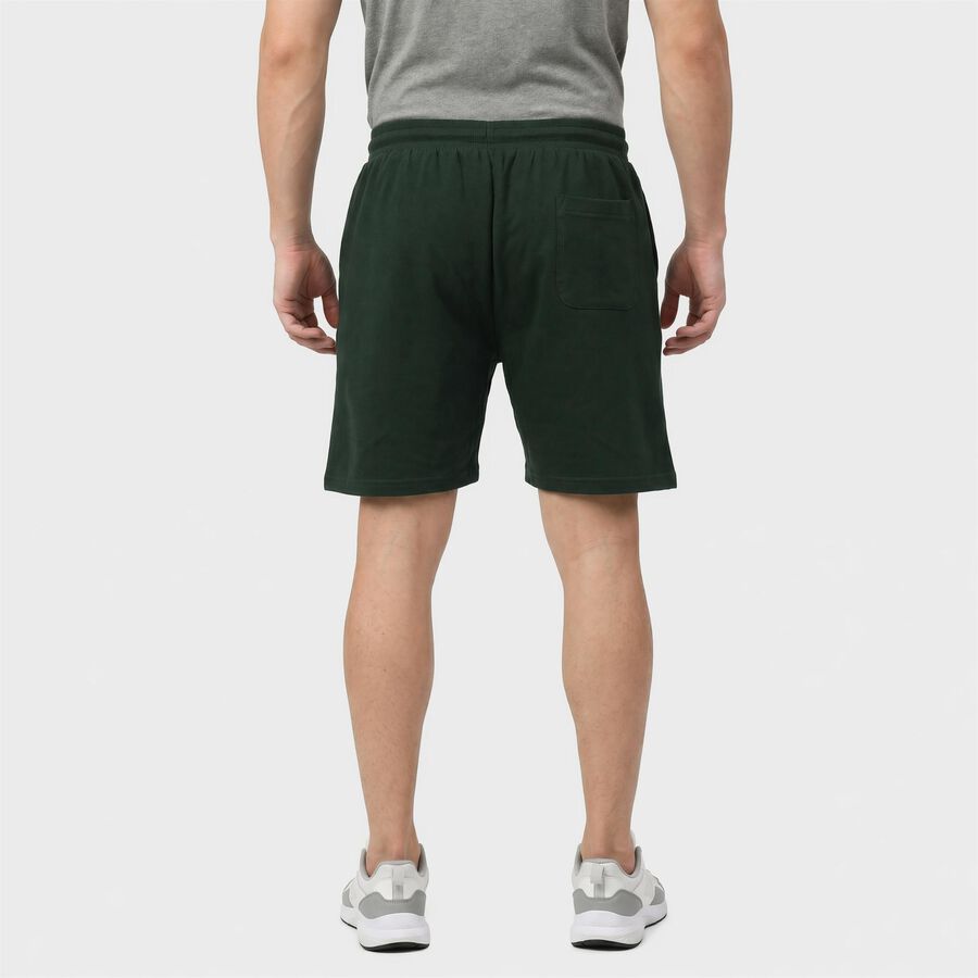 Men's Green Regular Fit Drawstring Bermuda Shorts, Dark Green, large