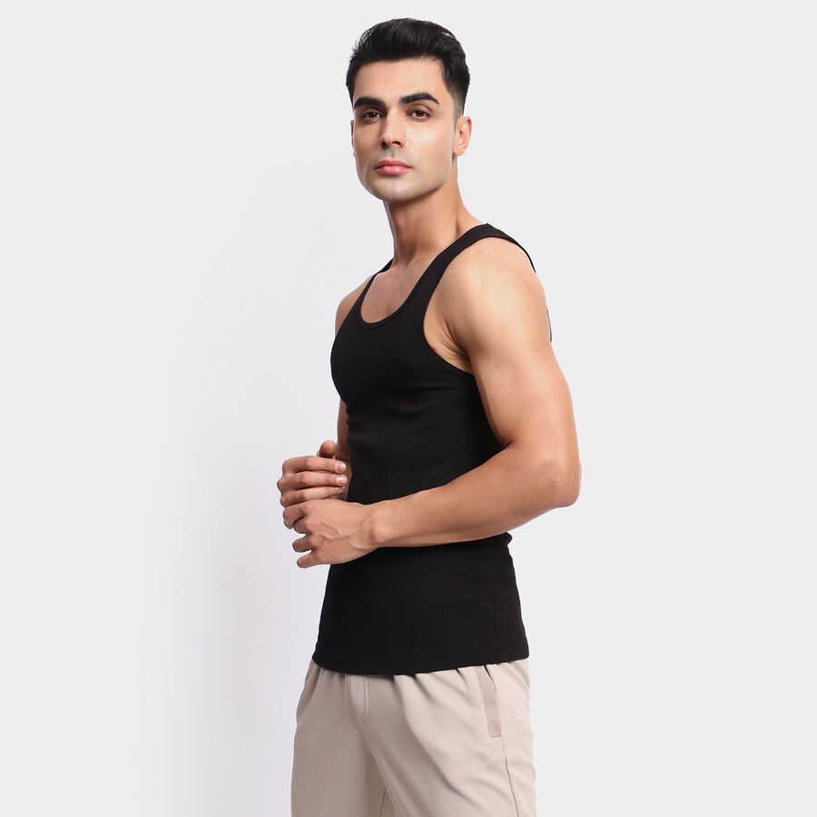 Men's 100% Cotton Gym T-Shirt, काला, large image number null