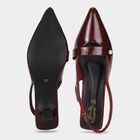 Women's Maroon Slingback Pointed Toe Heels, Maroon, small