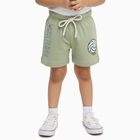 Boys Light Sage Green Printed Elastic Waist Bermuda Shorts, Light Green, small image number null