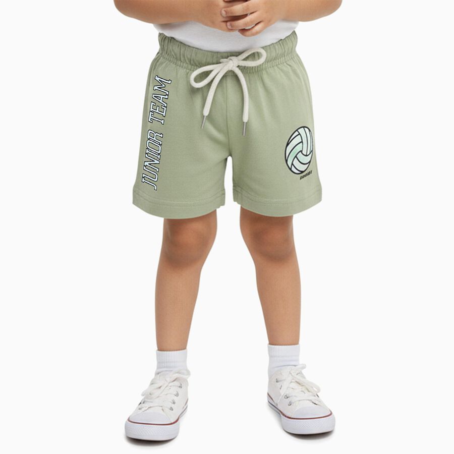 Boys Light Sage Green Printed Elastic Waist Bermuda Shorts, Light Green, large image number null