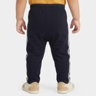 Infants' Navy Blue Straight Fit Graphic Printed Cotton Pyjama, नेवी ब्लू, small