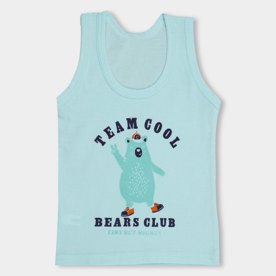 Infants' 100% Cotton Vest , Aqua, large