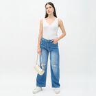 Ladies' 100% Cotton Jeans, Mid Blue, small image number null
