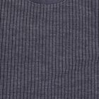 Girls Midnight Navy Blue Round Neck Thermal, Melange Blue, small image number null