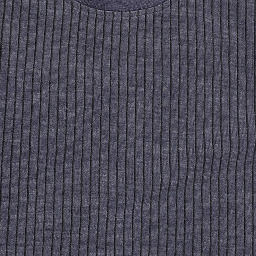 Girls Midnight Navy Blue Round Neck Thermal, Melange Blue, large image number null