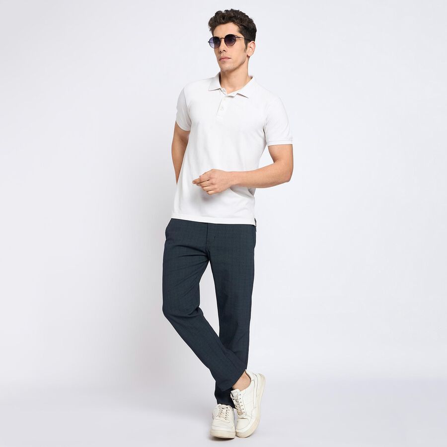 Men's Slim Fit Casual Trousers, नेवी ब्लू, large image number null