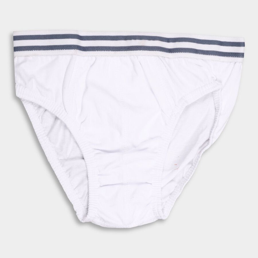 Boy's Cotton Briefs, White, large image number null