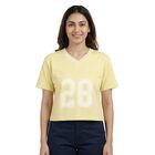 Women's Yellow Cotton Round Neck Casual T-Shirt, पीला, small