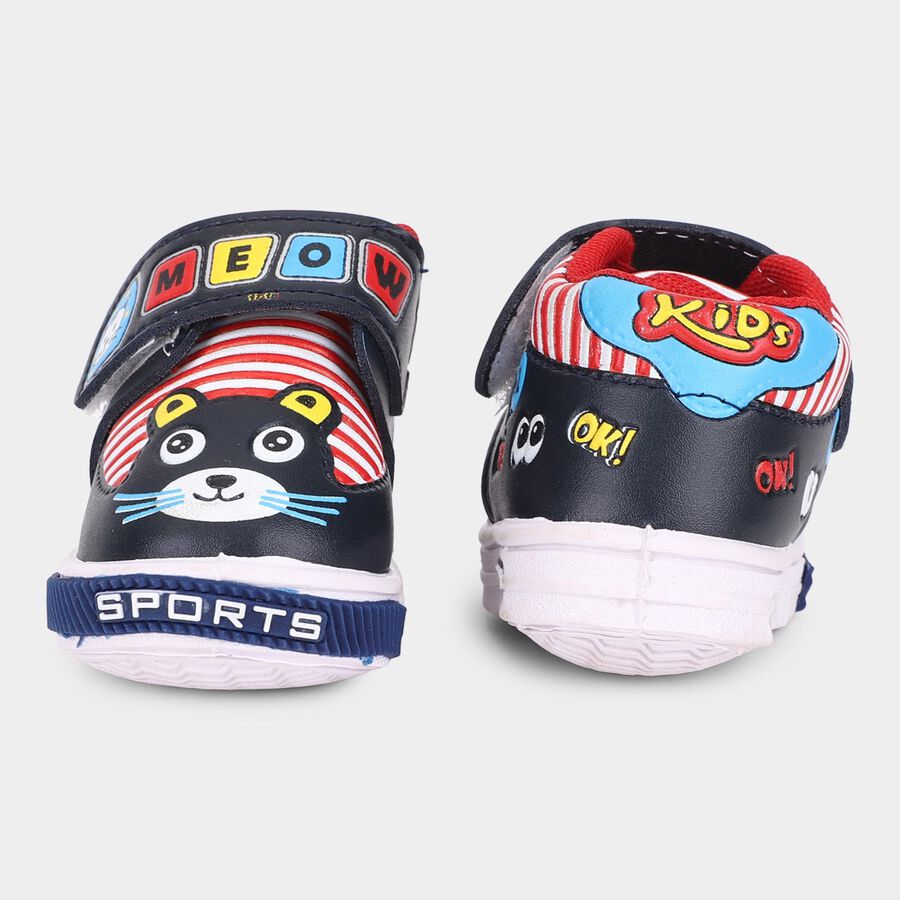 Boys Navy Blue Cartoon Velcro Casual Shoes, Navy Blue, large image number null