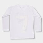 Boys Snow White Crew Neck Casual T-Shirt, White, small image number null