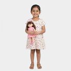 Girls' Off White Printed Fit and Flare Frock, Off White, small
