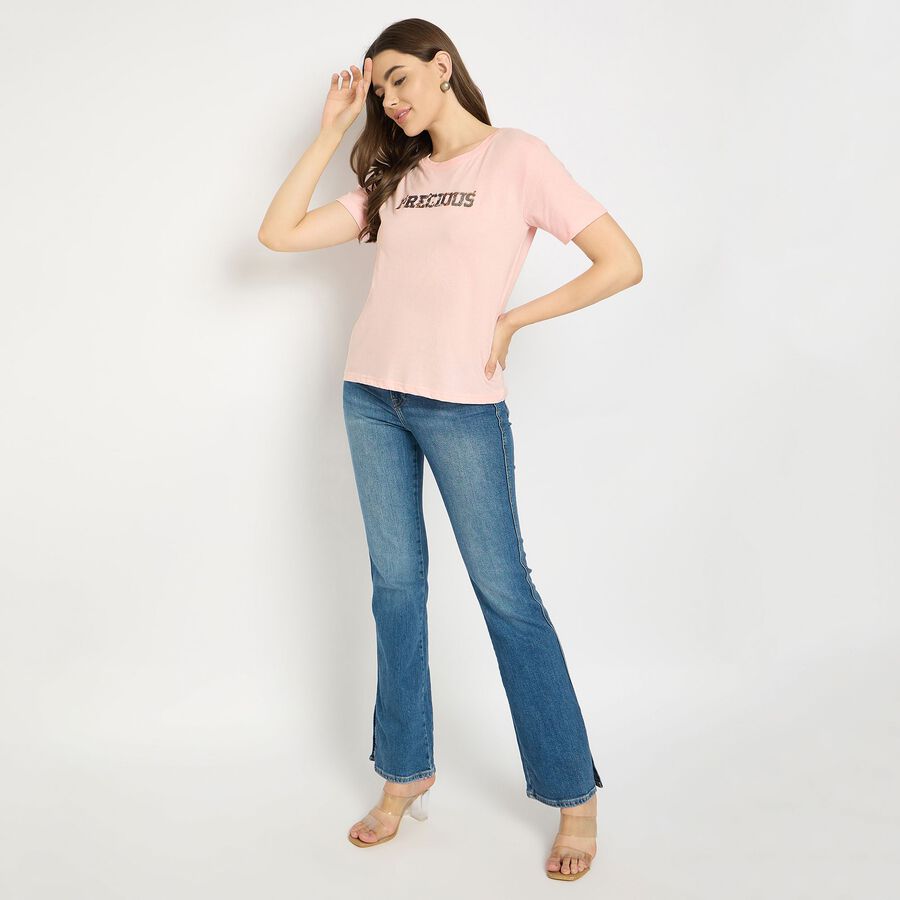Ladies' Round Neck T-Shirt, Light Pink, large image number null