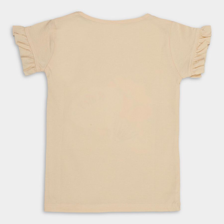 Girls' 100% Cotton T-Shirt , गहरा पीला, large image number null