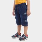 Boys' Navy Blue Regular Fit Multi-Pocket Cargo Jamaican Shorts, Dark Blue, small