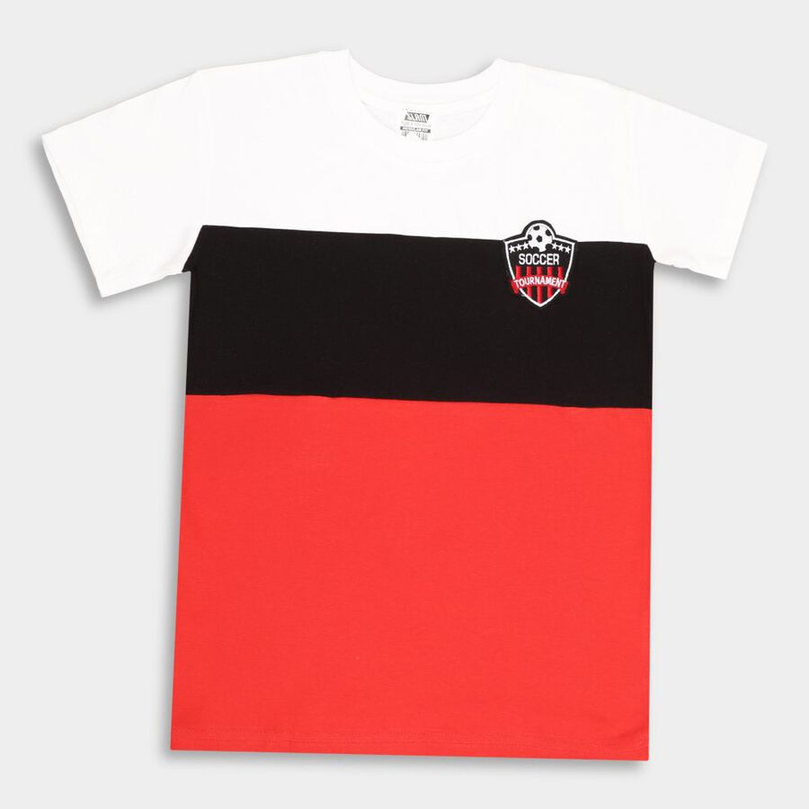 Boys' Cotton T-Shirt, Red, large image number null