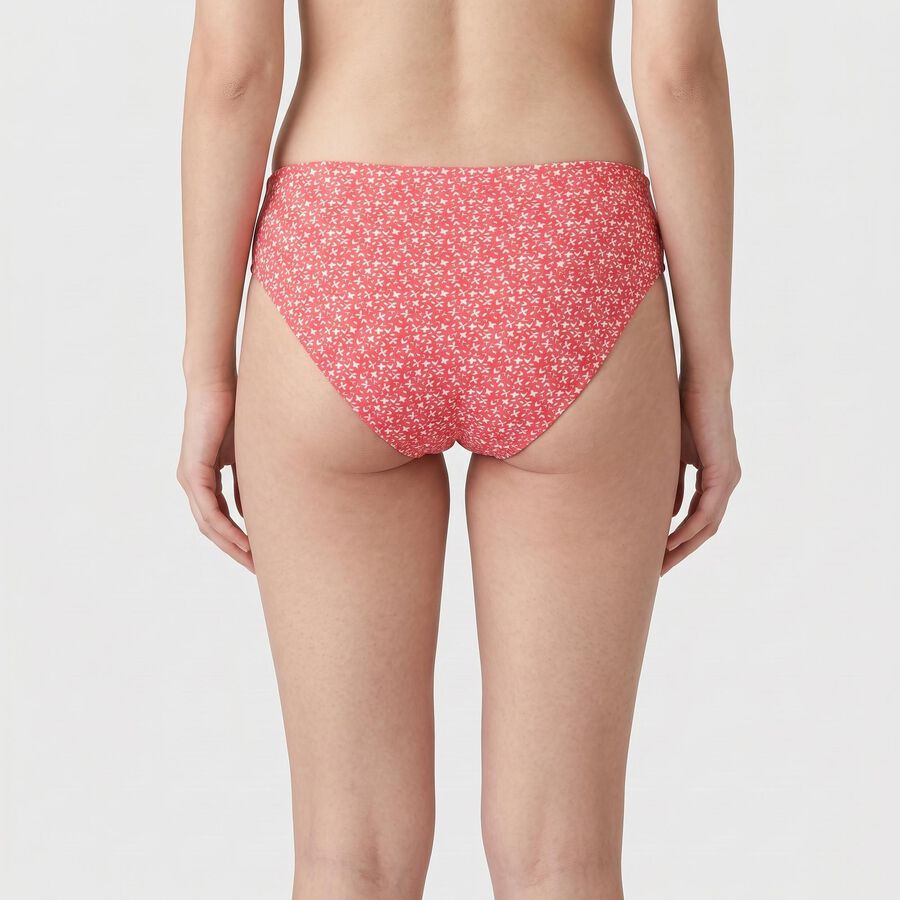Women's Coral Mid-Rise Printed Panty, Coral, large