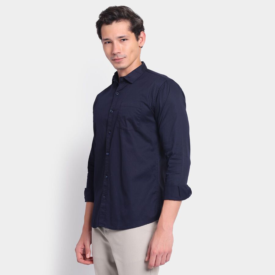 Men's 100% Cotton Casual Shirt, गहरा नीला, large image number null