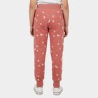Girls Pink Regular Fit Solid Pyjama, हल्का गुलाबी, small