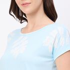 Women's Muted Charcoal Black Sleeveless Minimalist Nighty, हल्का नीला, small