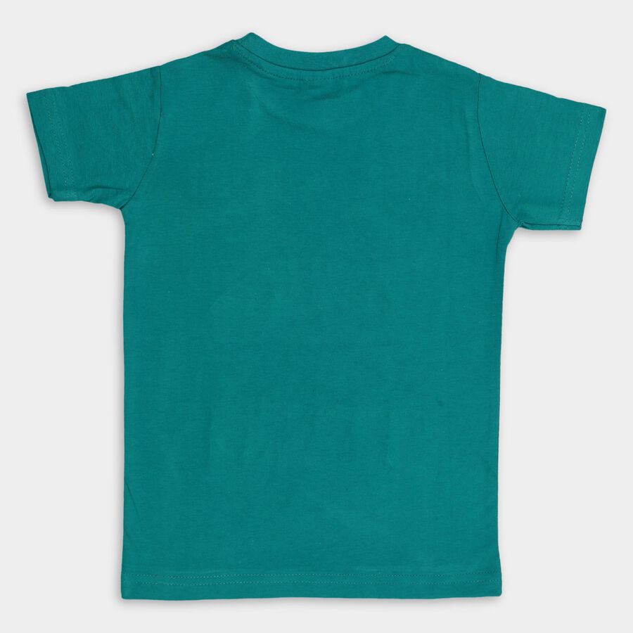 Boys' 100% Cotton Half Sleeves T-Shirt, Dark Green, large image number null