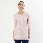 Women's Light Dusty Pink Notch Neck Paisley Printed Kurti, Light Pink, small