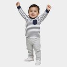 Infants Navy Blue Cotton Round Neck Casual T-Shirt, Navy Blue, small image number null