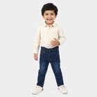 Boys' Blue Straight Fit Washed Jeans, Dark Blue, small