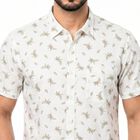 Men's Light Green Cotton Spread Collar Regular Fit Casual Shirt, Light Green, small
