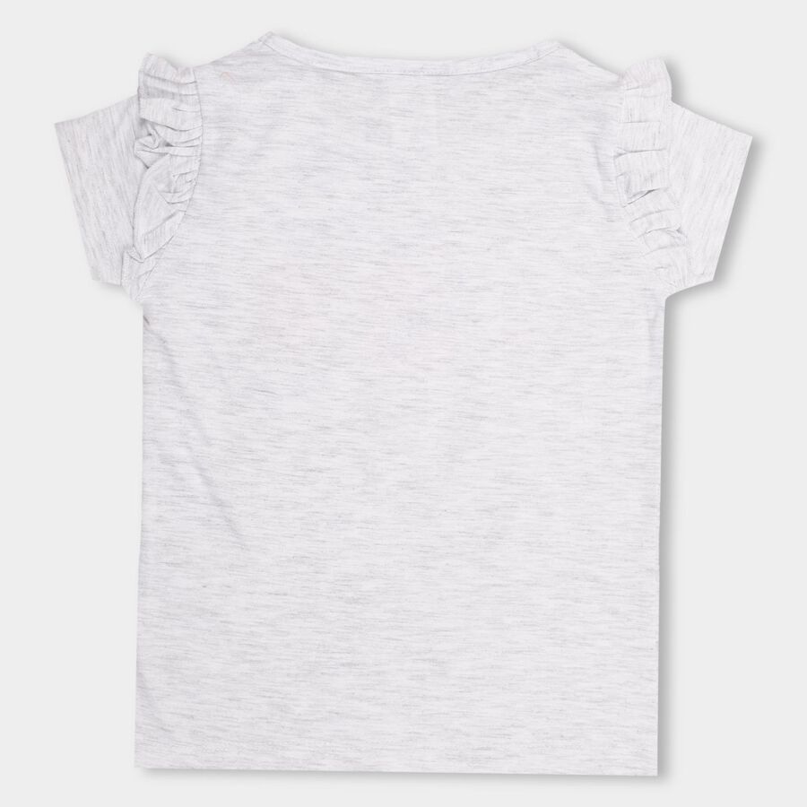 Girls' 100% Cotton T-Shirt , मिश्रित हल्का ग्रे, large image number null