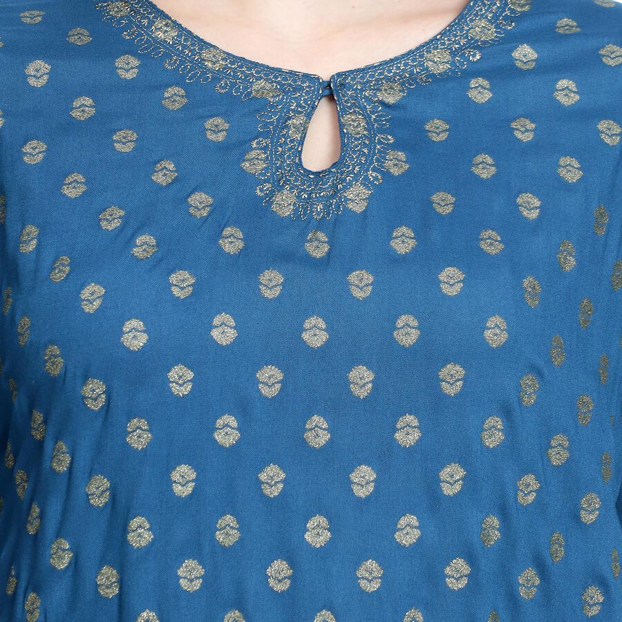 Ladies' Kurta , मध्यम नीला, large image number null