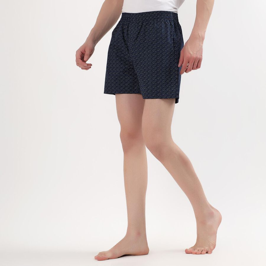 Men's 100% Cotton Boxers, नेवी ब्लू, large