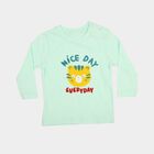 Infants Aqua Cotton Round Neck Regular T-Shirt, एक्वा, small