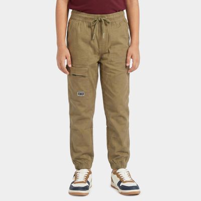 Boys' Olive Green Regular Fit Cargo Jogger Trousers