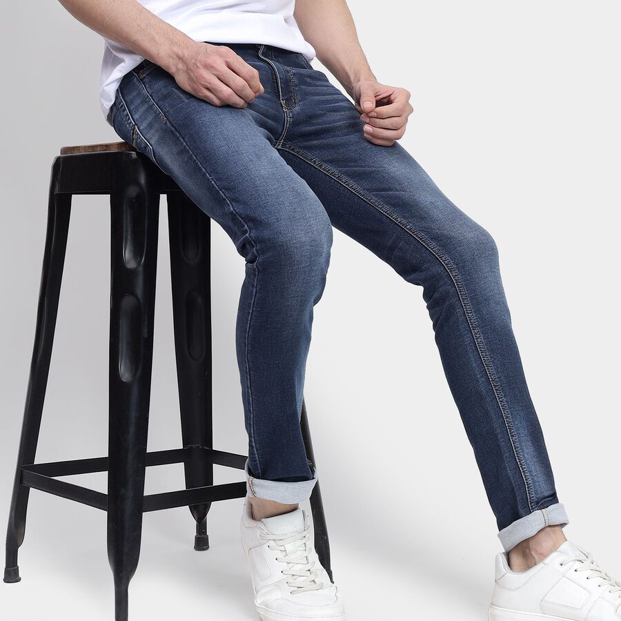 Men's Skinny Jeans, Dark Blue, large image number null