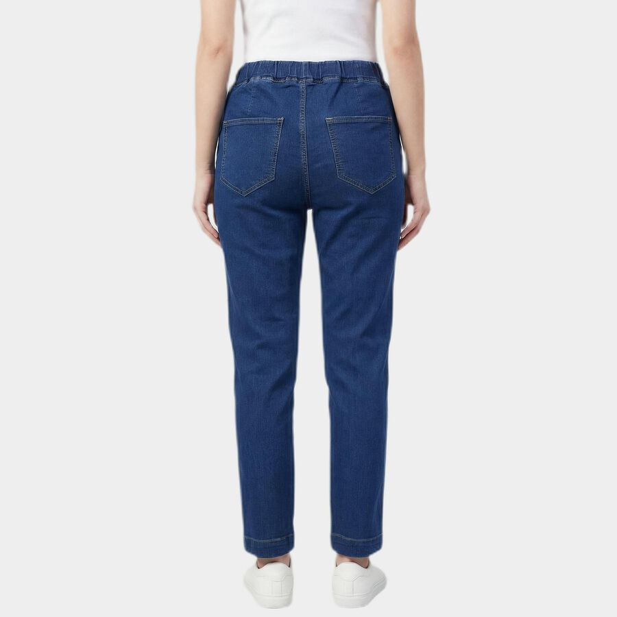 Women's Navy Blue Skinny Fit Classic Jeans, Mid Blue, large