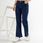 Women's Deep Indigo Wide-Leg Jeans, गहरा नीला, small image number null