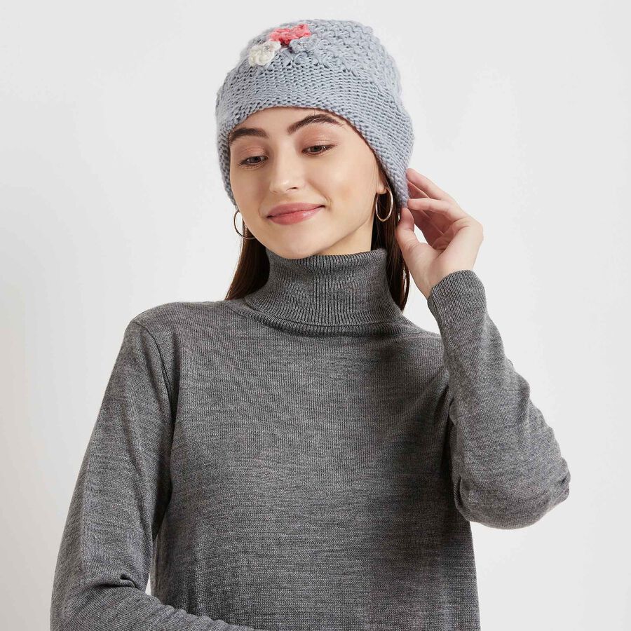 Solid Winter Cap, Light Grey, large image number null