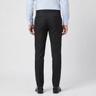 Men's Black Slim Fit Flat-Front Formal Trousers, Black, small