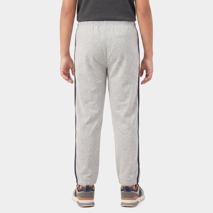 Boys Grey Straight Fit Side Stripe Pyjama, एक्रू मिश्रित, large